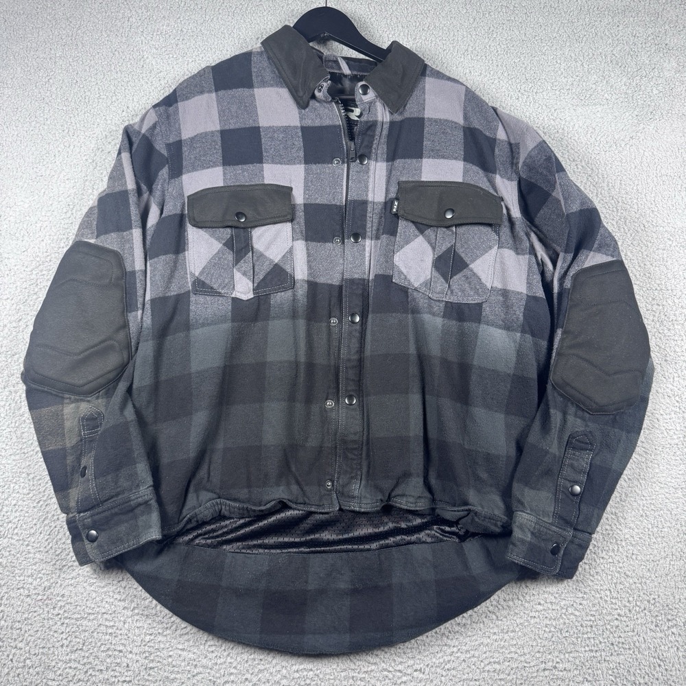 Z1R Duke Ombre Flannel Mens 2XL Motorcycle Shacket Shirt‎ Jacket Concealed Carry